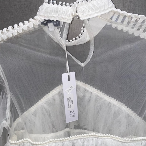 Fancy White Ruffle Top - Picture 4 of 5